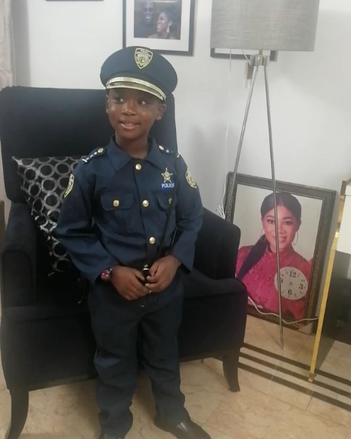 Mercy Johnson Son Henry Police Uniform (3) Amebo Book