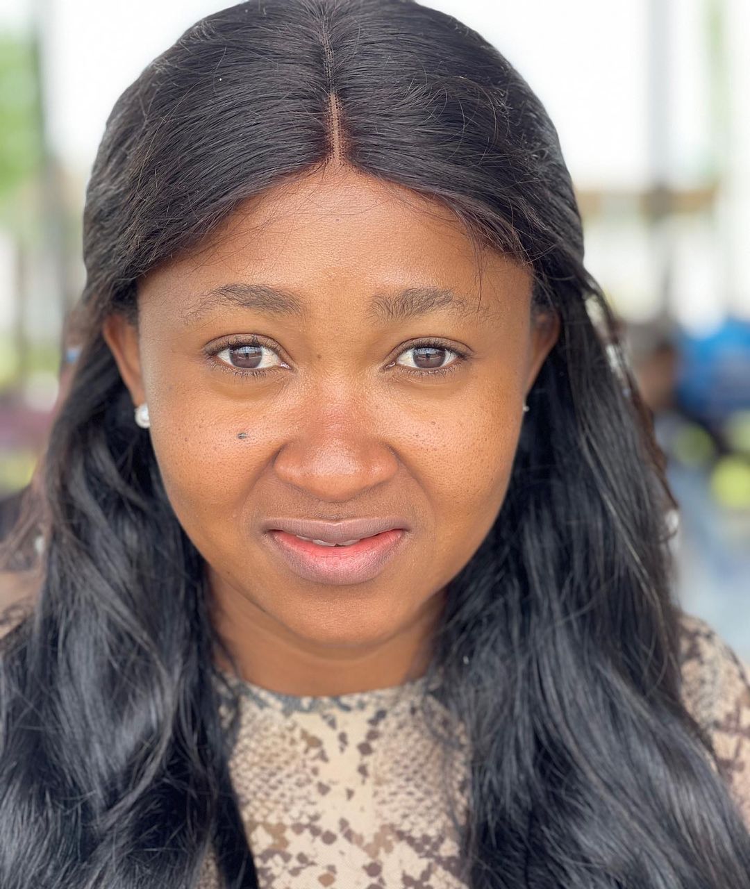 Actress Mary Remmy Njoku Without Wearing Her Glasses